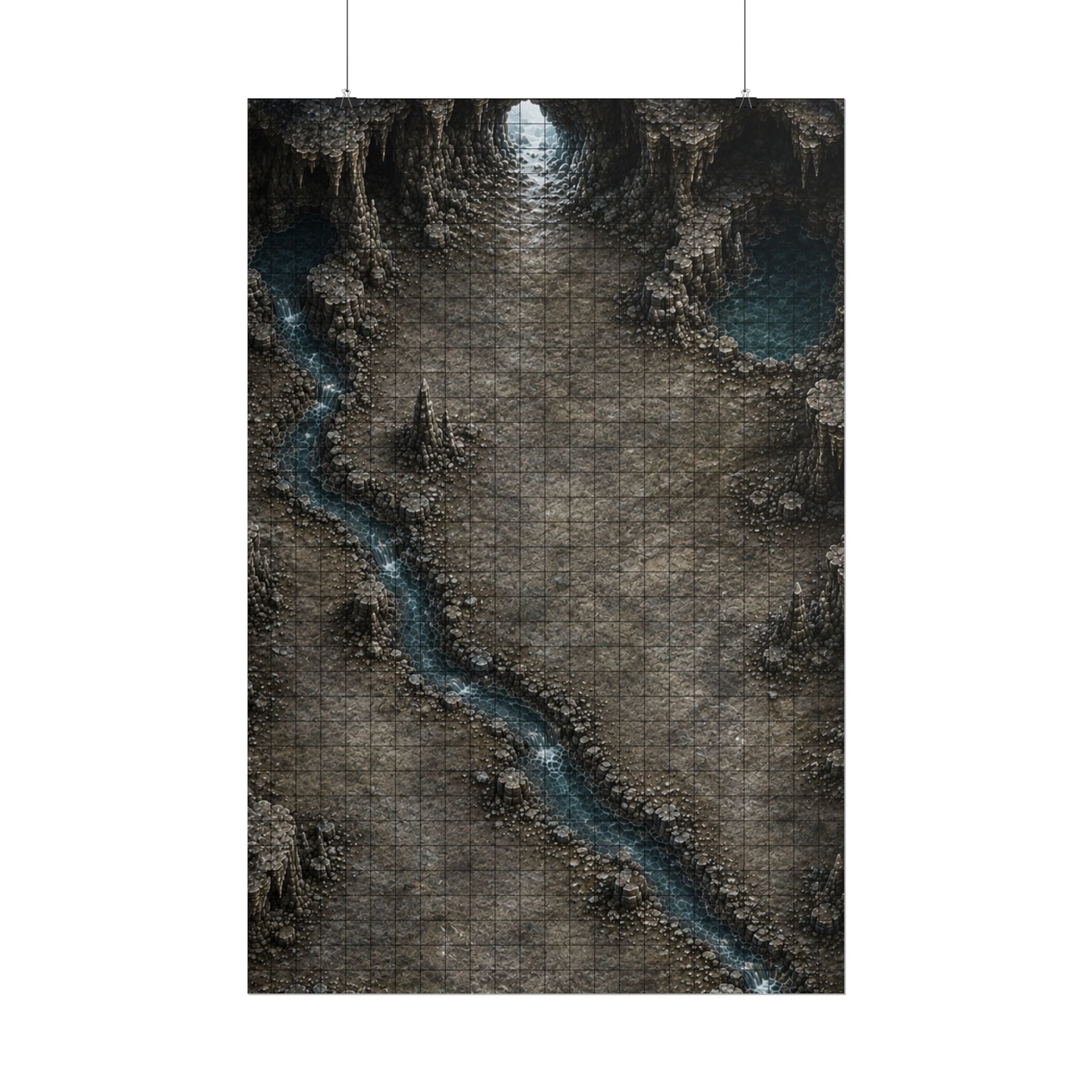 The Cavern Crossing — 24×36 Gridded TTRPG Battle Map