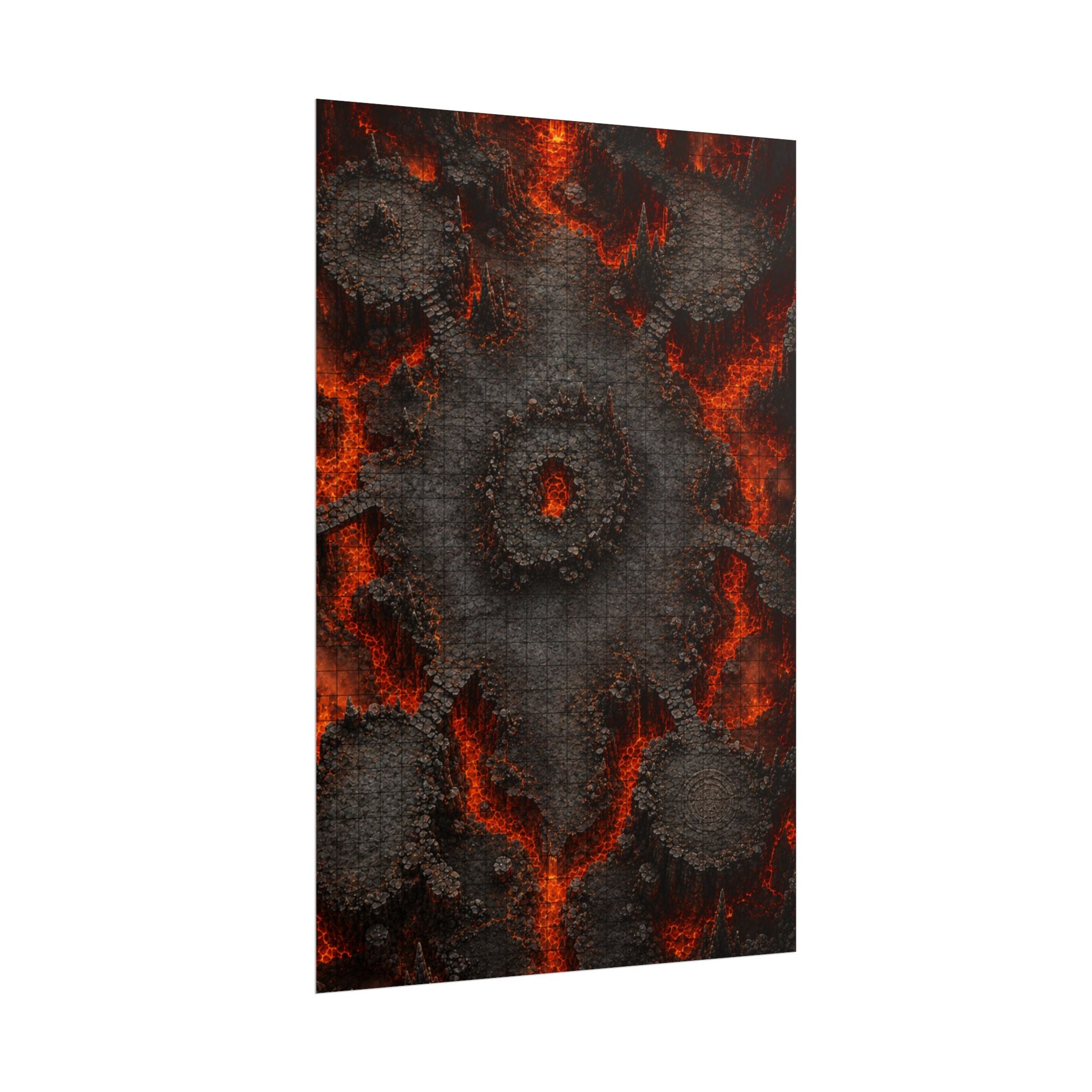 The Lava Chamber — 24×36 Gridded TTRPG Battle Map