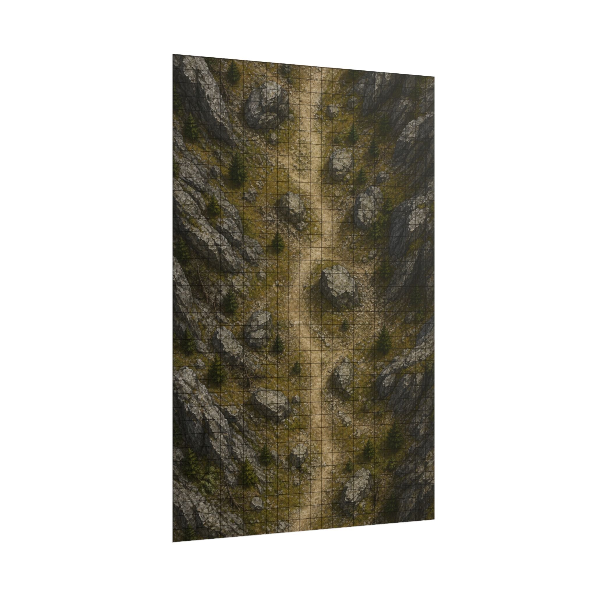 The Mountain Pass — 24×36 Gridded TTRPG Battle Map