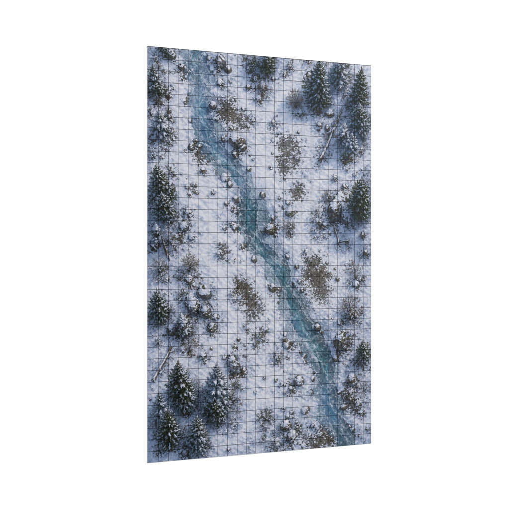 Frozen Crossing — 24×36 Gridded TTRPG Battle Map
