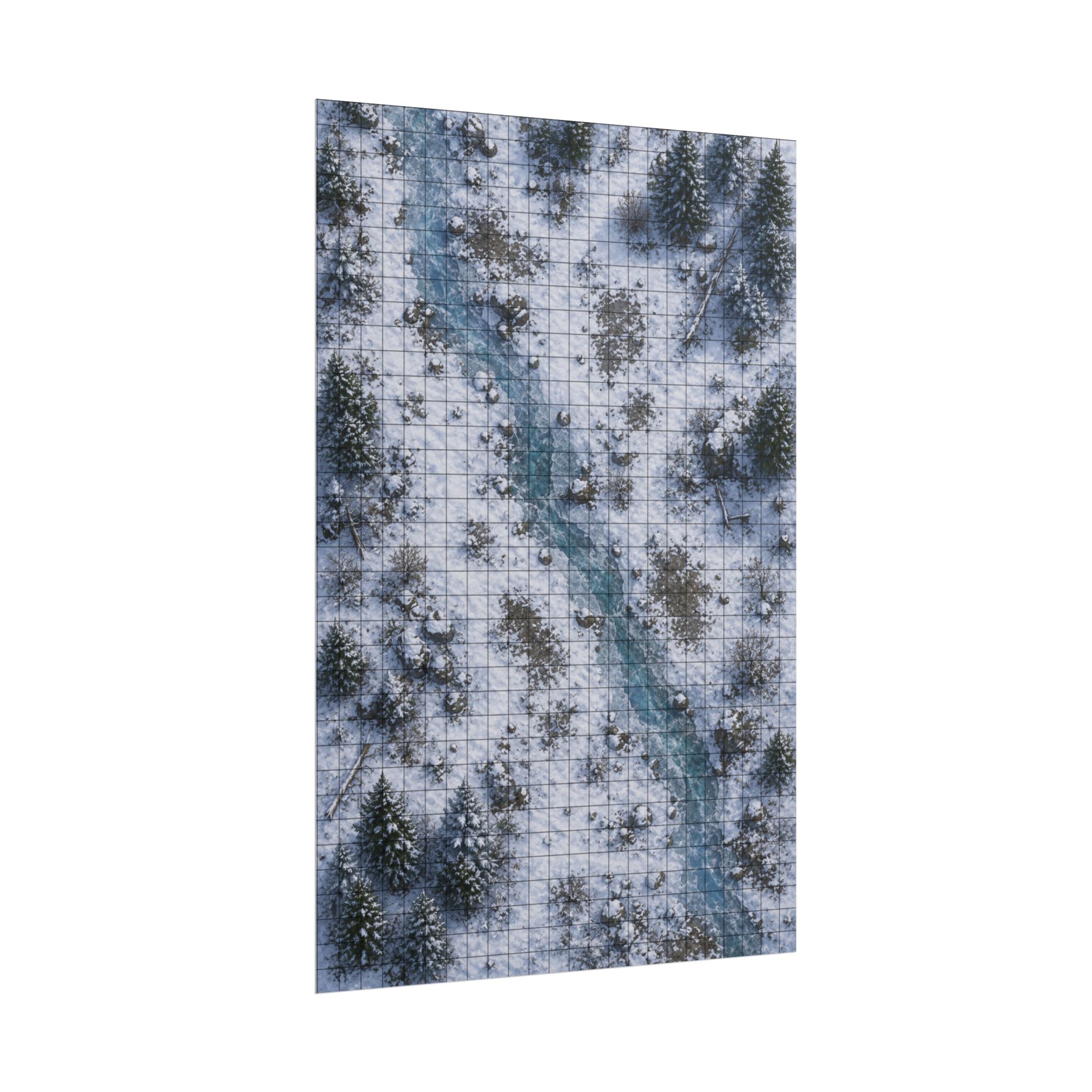 Frozen Crossing — 24×36 Gridded TTRPG Battle Map