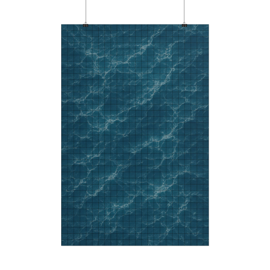 Open Water — 24×36 Gridded TTRPG Battle Map