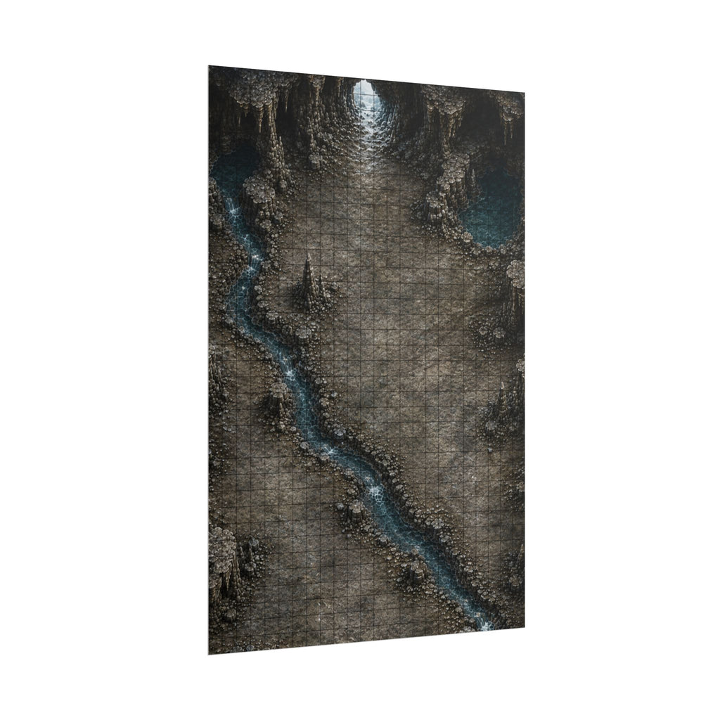 The Cavern Crossing — 24×36 Gridded TTRPG Battle Map