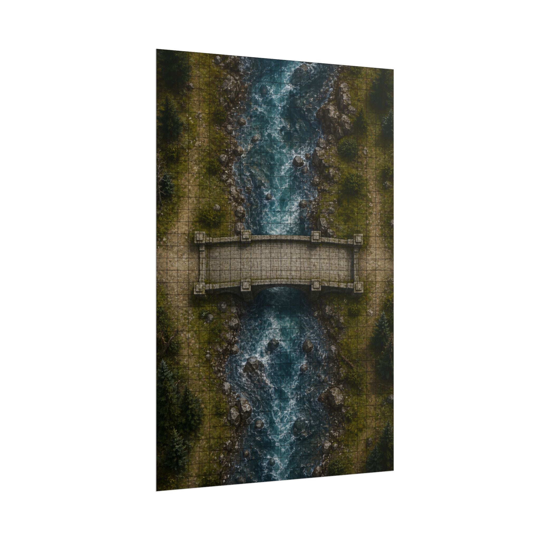 Stonebridge Crossing — 24×36 Gridded TTRPG Battle Map