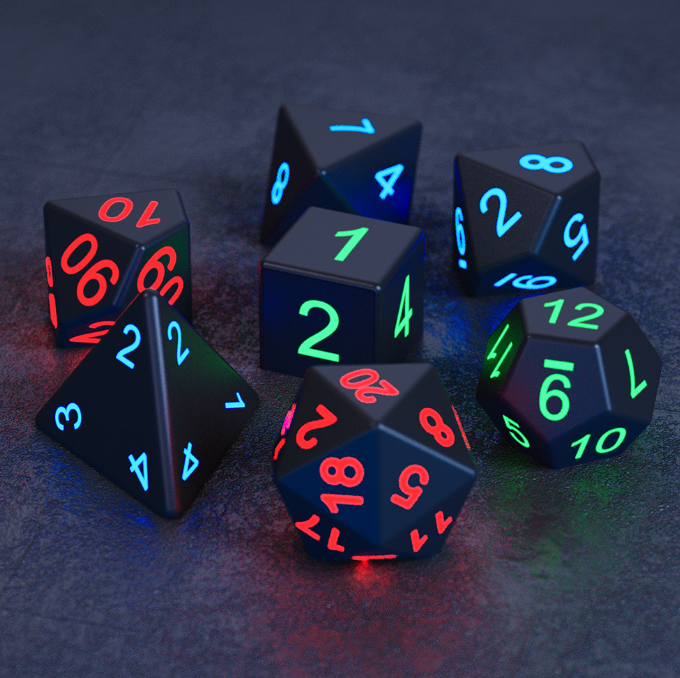 Arcane Glow — LED Light-Up TTRPG Dice Set