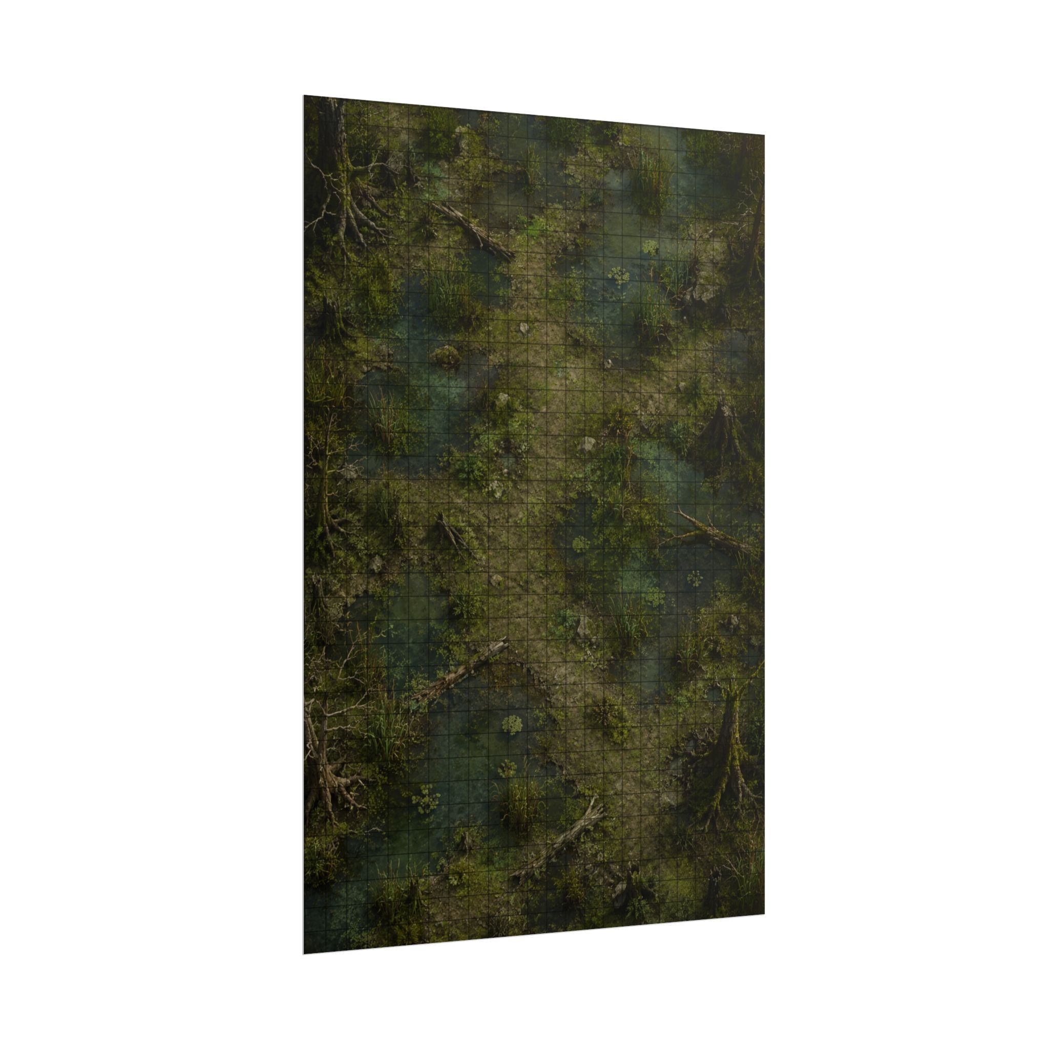 The Sunken Path — 24×36 Gridded TTRPG Battle Map