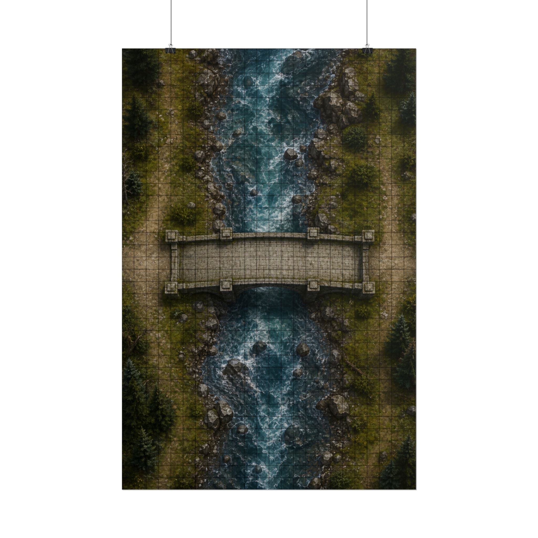 Stonebridge Crossing — 24×36 Gridded TTRPG Battle Map