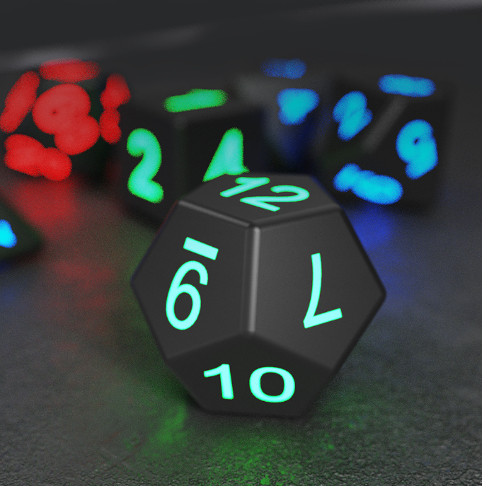 Arcane Glow — LED Light-Up TTRPG Dice Set