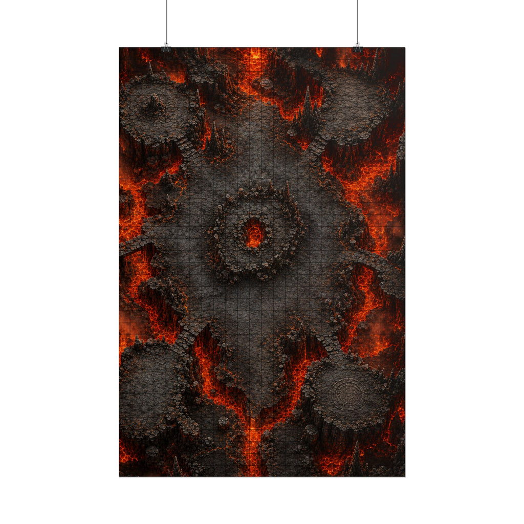 The Lava Chamber — 24×36 Gridded TTRPG Battle Map
