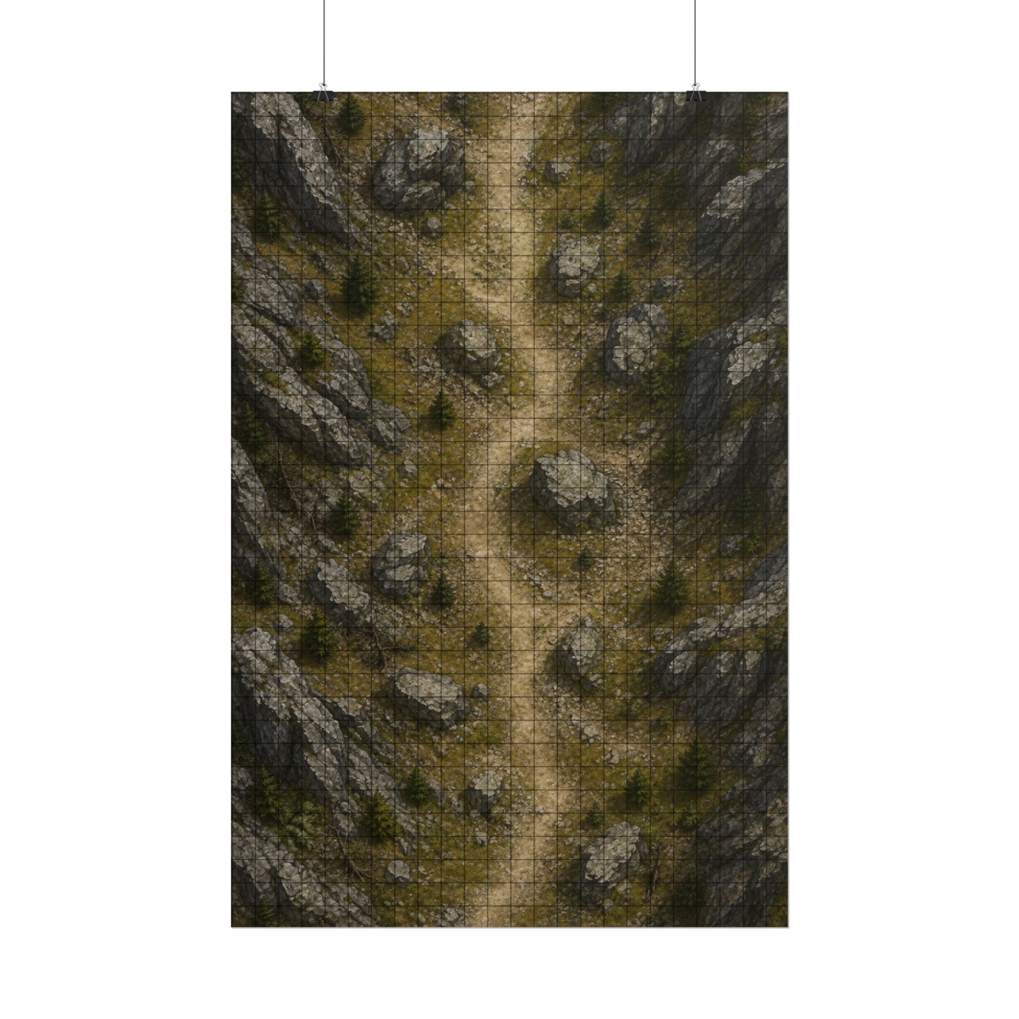 The Mountain Pass — 24×36 Gridded TTRPG Battle Map