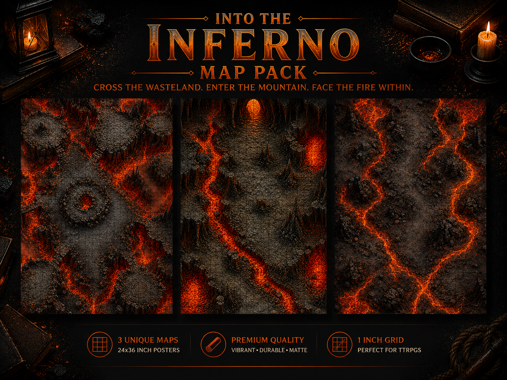Into the Inferno — 3 Battle Map Encounter Pack