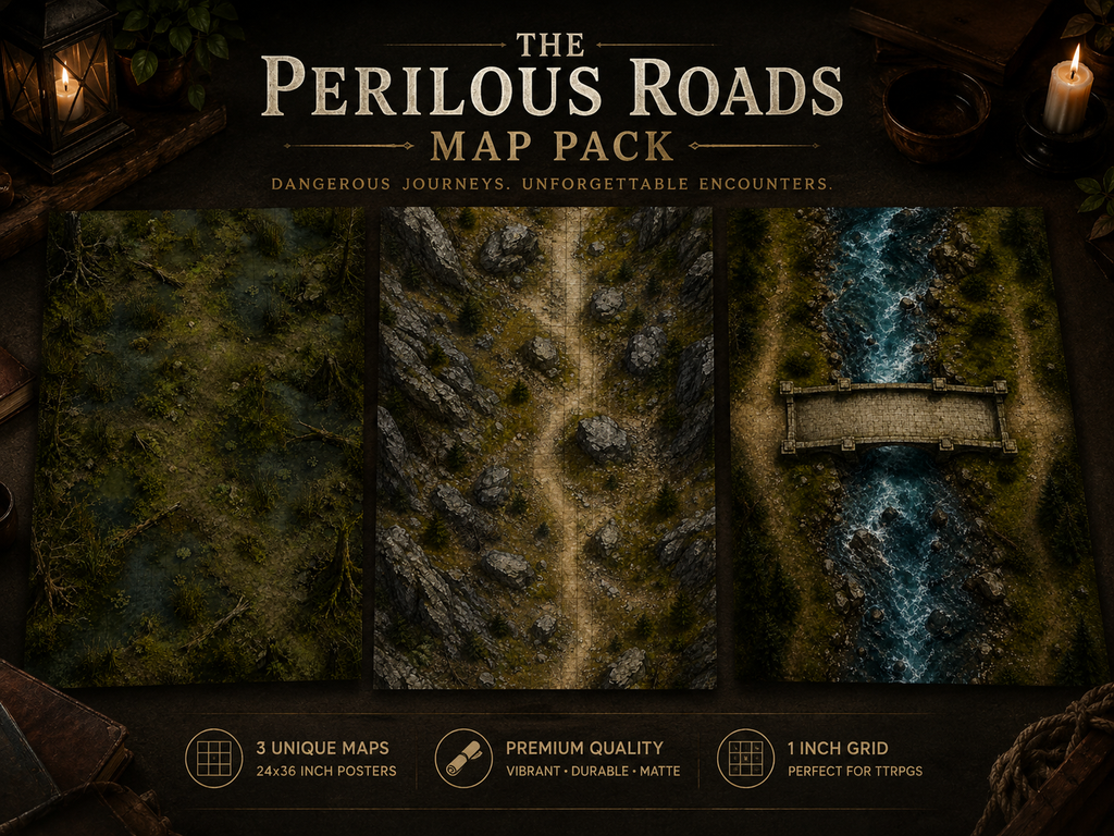 The Perilous Roads — 3 Battle Map Encounter Pack