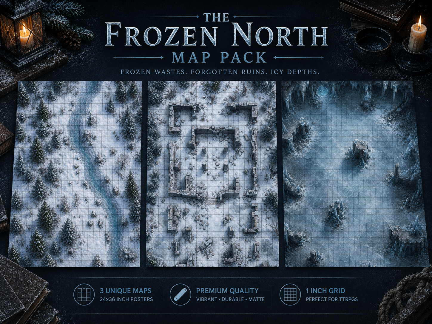 The Frozen North — 3 Battle Map Encounter Pack